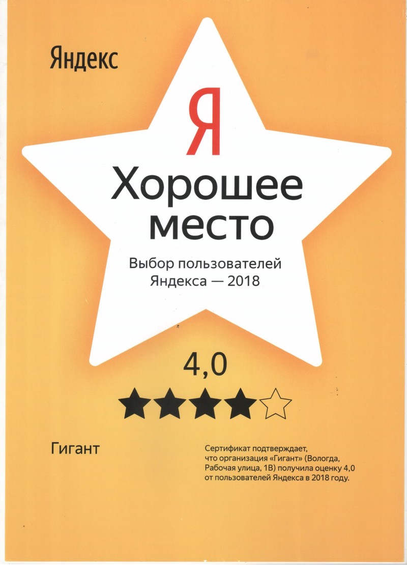 Яндекс. Хорошее место 2018